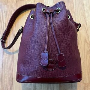 Vintage Dooney & Bourke Burgundy AWL Bucket Bag